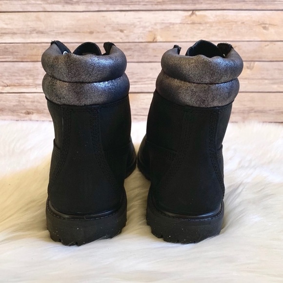 Timberland 6” Double Collar Black & Silver Boots - Picture 7 of 8